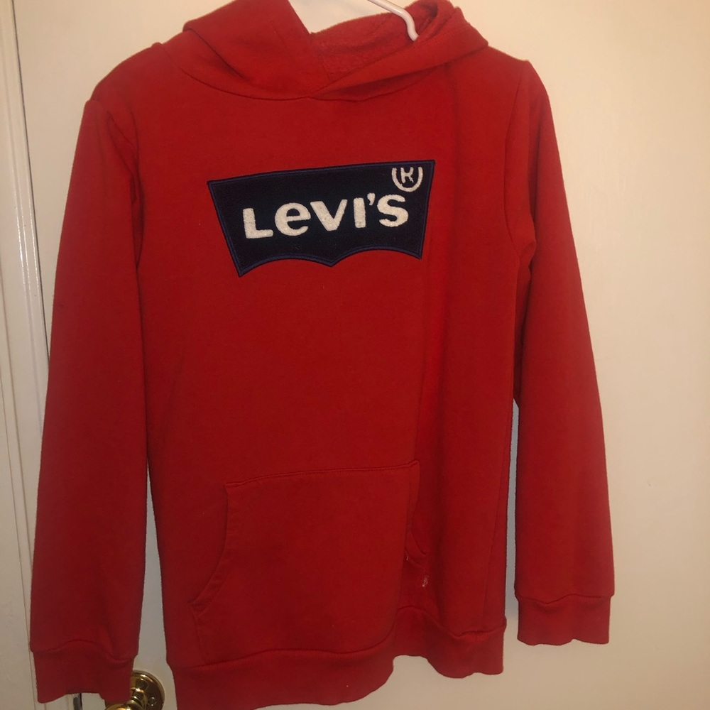 Levi’s red hoodie with LEVIS logo